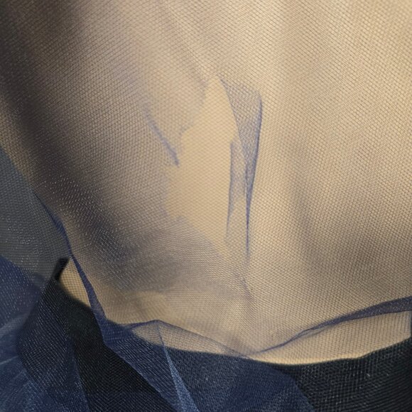 Vintage Tulle Tutu Skirt With Flower Size S Blue Midi Carrie SJP Gothic Fairy - Picture 9 of 11